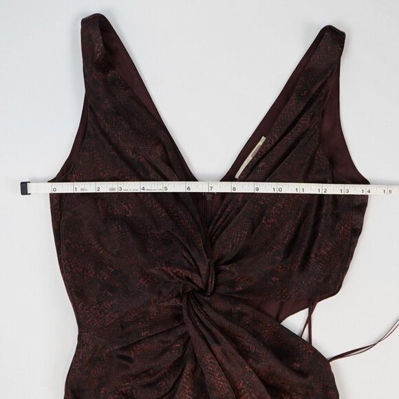 Nicholas Silvina Twist Wrap Cutout Snakeskin Gown 100% Silk - Size 0/XS - EUC - Picture 10 of 11